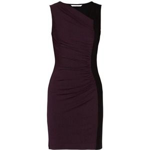 DVF Diane Von Furstenberg Gladys Sheath Dress Ruched Colorblock Purple B…
